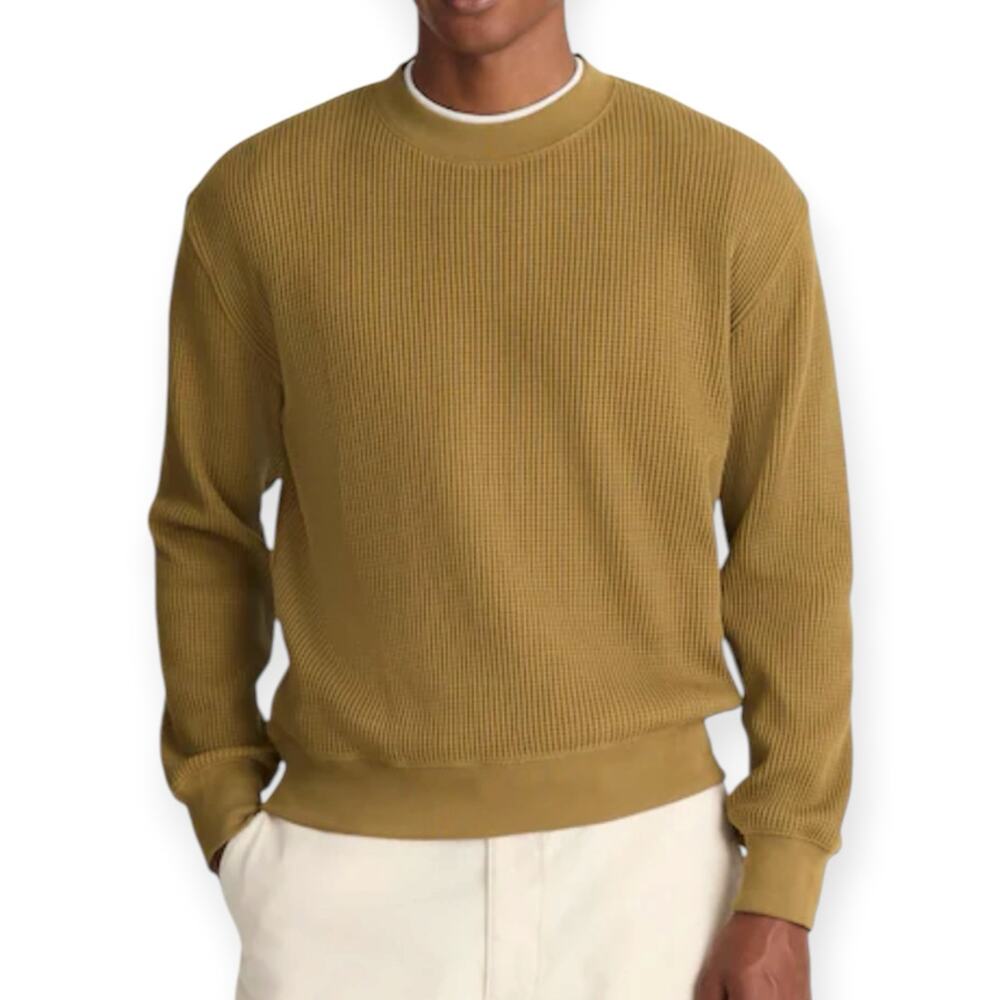 NWT Madewell Waffle Knit Sweatshirt Men’s Size XXL Thermal Woodland Brown